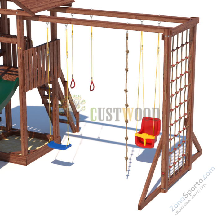 Детская деревянная игровая площадка для улицы дачи CustWood Active 4 Детская деревянная игровая площадка для улицы дачи CustWood Active 4