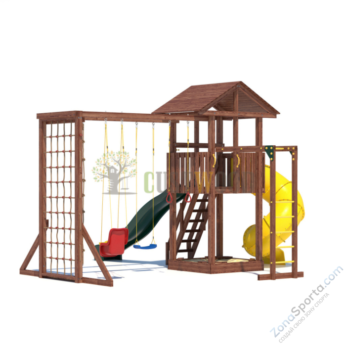 Детская деревянная игровая площадка для улицы дачи CustWood Active 8 Детская деревянная игровая площадка для улицы дачи CustWood Active 8