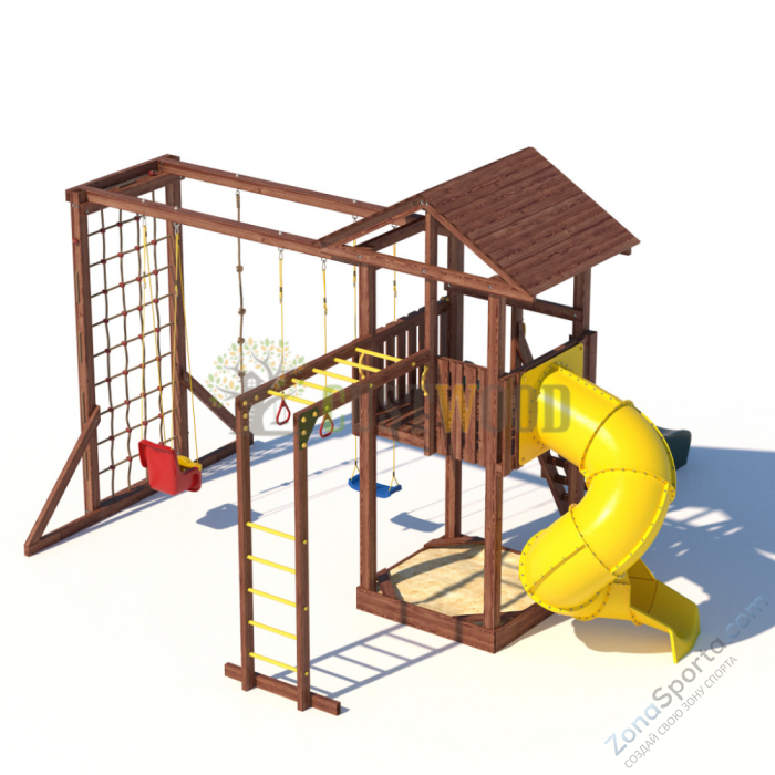 Детская деревянная игровая площадка для улицы дачи CustWood Active 8 Детская деревянная игровая площадка для улицы дачи CustWood Active 8