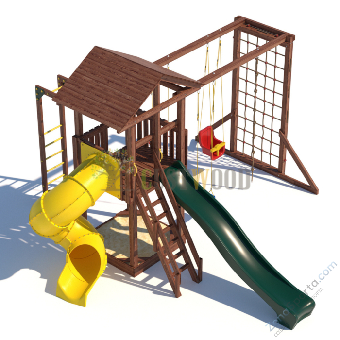 Детская деревянная игровая площадка для улицы дачи CustWood Active 8 Детская деревянная игровая площадка для улицы дачи CustWood Active 8