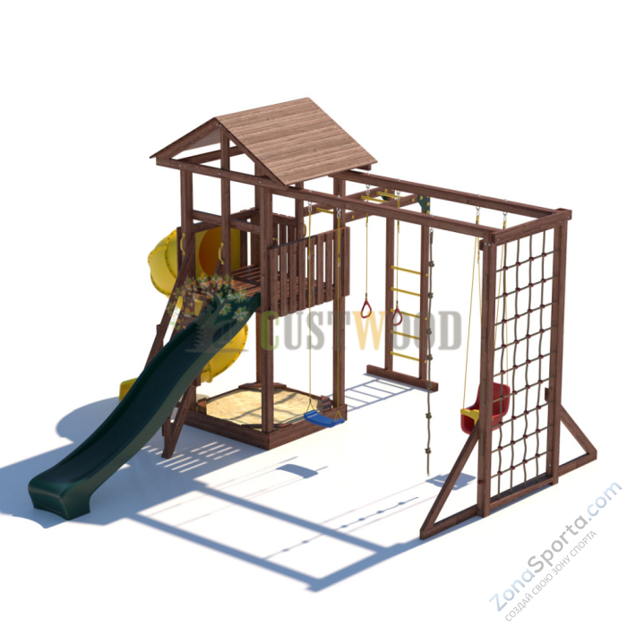 Детская деревянная игровая площадка для улицы дачи CustWood Active 8 Детская деревянная игровая площадка для улицы дачи CustWood Active 8