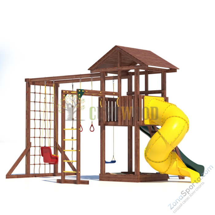 Детская деревянная игровая площадка для улицы дачи CustWood Active 8 Детская деревянная игровая площадка для улицы дачи CustWood Active 8