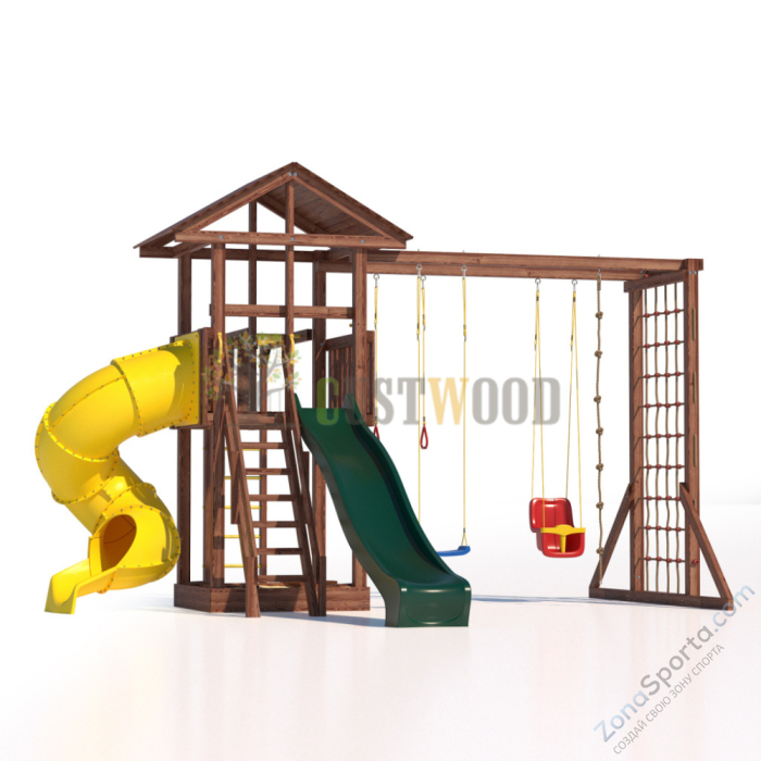 Детская деревянная игровая площадка для улицы дачи CustWood Active 8 Детская деревянная игровая площадка для улицы дачи CustWood Active 8