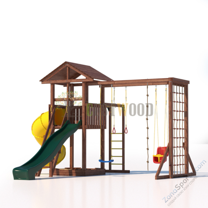Детская деревянная игровая площадка для улицы дачи CustWood Active 8 Детская деревянная игровая площадка для улицы дачи CustWood Active 8
