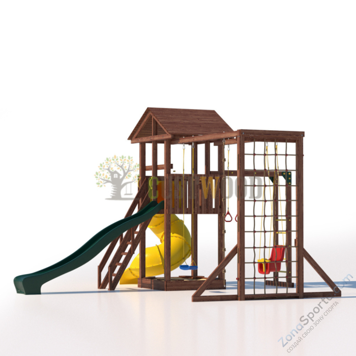 Детская деревянная игровая площадка для улицы дачи CustWood Active 8 Детская деревянная игровая площадка для улицы дачи CustWood Active 8