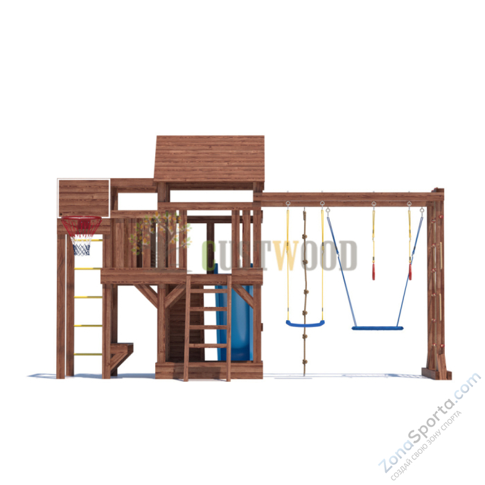 Детская деревянная игровая площадка для улицы дачи CustWood Scout SC10 с деревянной крышей Детская деревянная игровая площадка для улицы дачи CustWood Scout SC10 с деревянной крышей