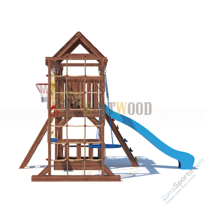 Детская деревянная игровая площадка для улицы дачи CustWood Scout SC10 с деревянной крышей Детская деревянная игровая площадка для улицы дачи CustWood Scout SC10 с деревянной крышей