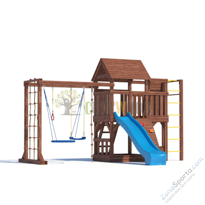 Детская деревянная игровая площадка для улицы дачи CustWood Scout SC10 с деревянной крышей Детская деревянная игровая площадка для улицы дачи CustWood Scout SC10 с деревянной крышей
