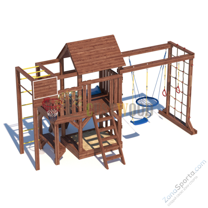 Детская деревянная игровая площадка для улицы дачи CustWood Scout SC10 с деревянной крышей Детская деревянная игровая площадка для улицы дачи CustWood Scout SC10 с деревянной крышей