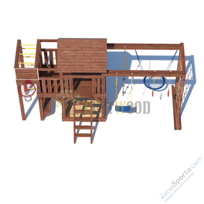 Детская деревянная игровая площадка для улицы дачи CustWood Scout SC10 с деревянной крышей Детская деревянная игровая площадка для улицы дачи CustWood Scout SC10 с деревянной крышей