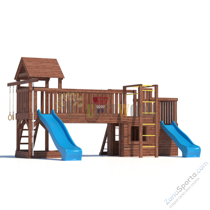 Детская деревянная игровая площадка для улицы дачи CustWood Scout SC11 Детская деревянная игровая площадка для улицы дачи CustWood Scout SC11