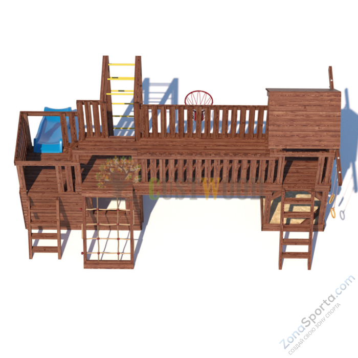Детская деревянная игровая площадка для улицы дачи CustWood Scout SC11 Детская деревянная игровая площадка для улицы дачи CustWood Scout SC11