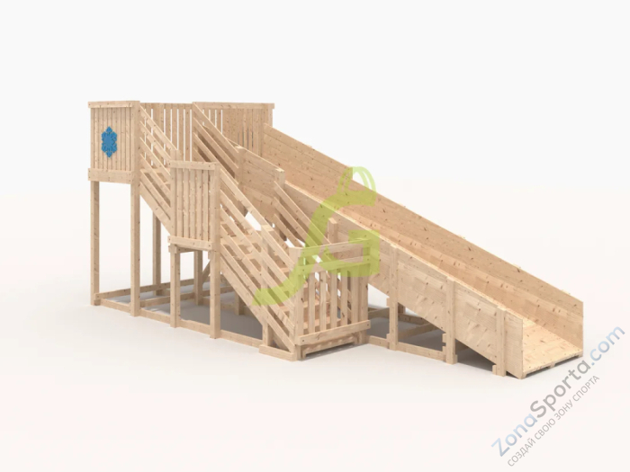 Детская деревянная зимняя горка IgraGrad Snow Fox скат 5.9 м без окраски Детская деревянная зимняя горка IgraGrad Snow Fox скат 5.9 м без окраски