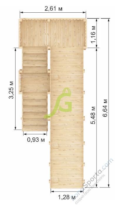 Детская деревянная зимняя горка IgraGrad Snow Fox скат 5.9 м без окраски Детская деревянная зимняя горка IgraGrad Snow Fox скат 5.9 м без окраски