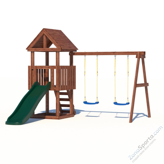 Детская площадка CustWood Junior Color JC1 с деревянной крышей Детская площадка CustWood Junior Color JC1 с деревянной крышей
