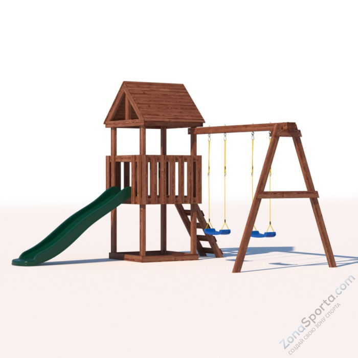 Детская площадка CustWood Junior Color JC1 с деревянной крышей Детская площадка CustWood Junior Color JC1 с деревянной крышей