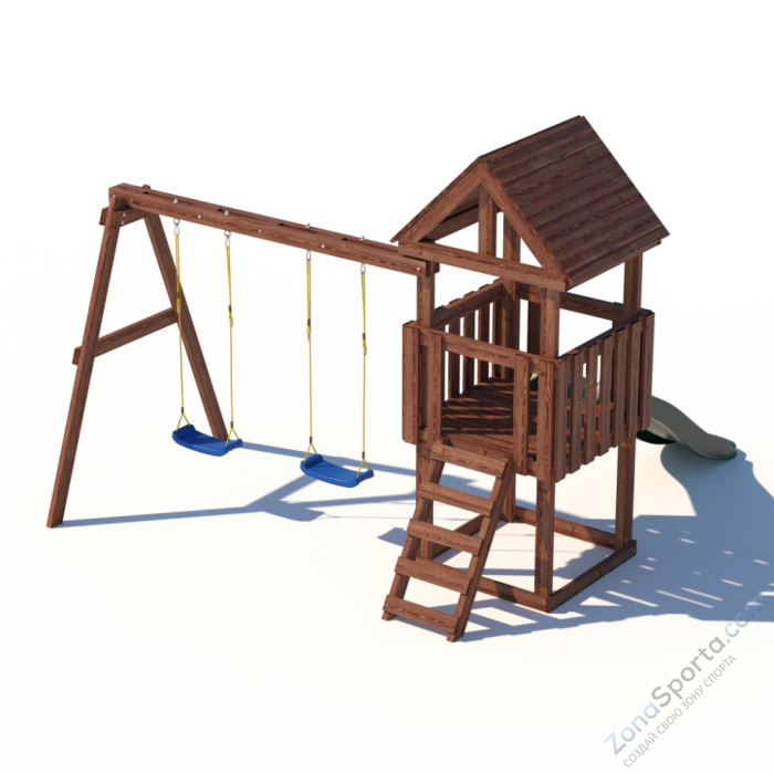 Детская площадка CustWood Junior Color JC1 с деревянной крышей Детская площадка CustWood Junior Color JC1 с деревянной крышей