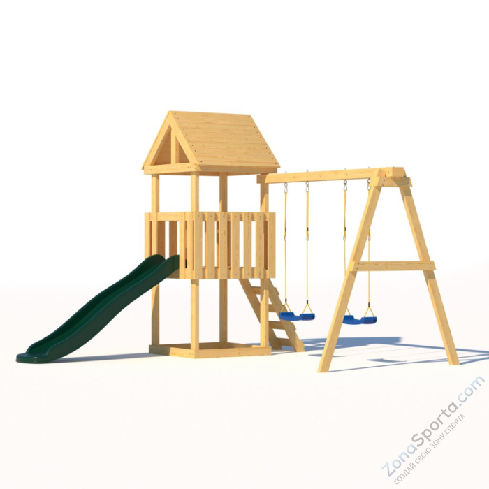 Детская площадка CustWood Junior J1 с деревянной крышей Детская площадка CustWood Junior J1 с деревянной крышей