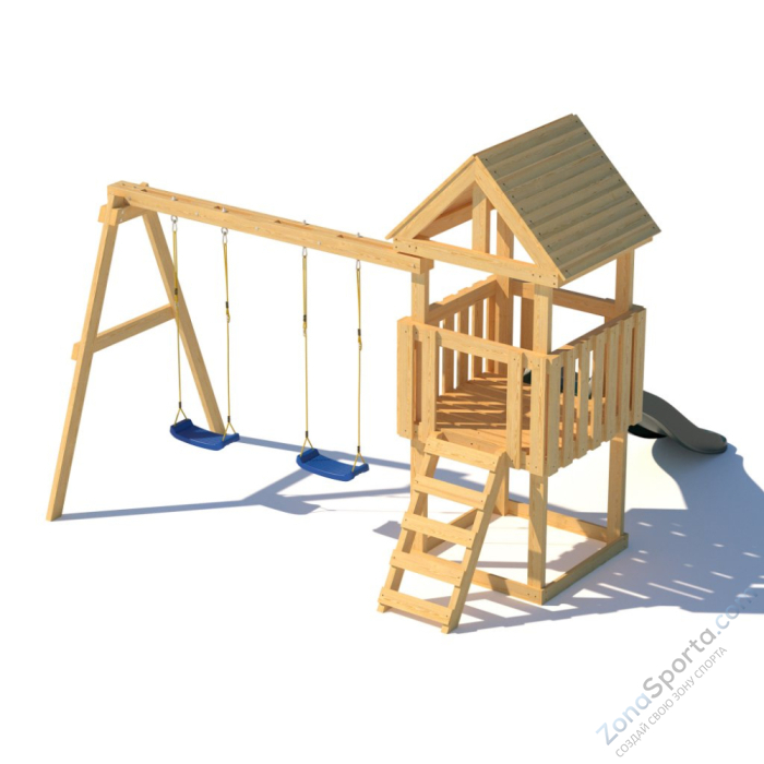 Детская площадка CustWood Junior J1 с деревянной крышей Детская площадка CustWood Junior J1 с деревянной крышей
