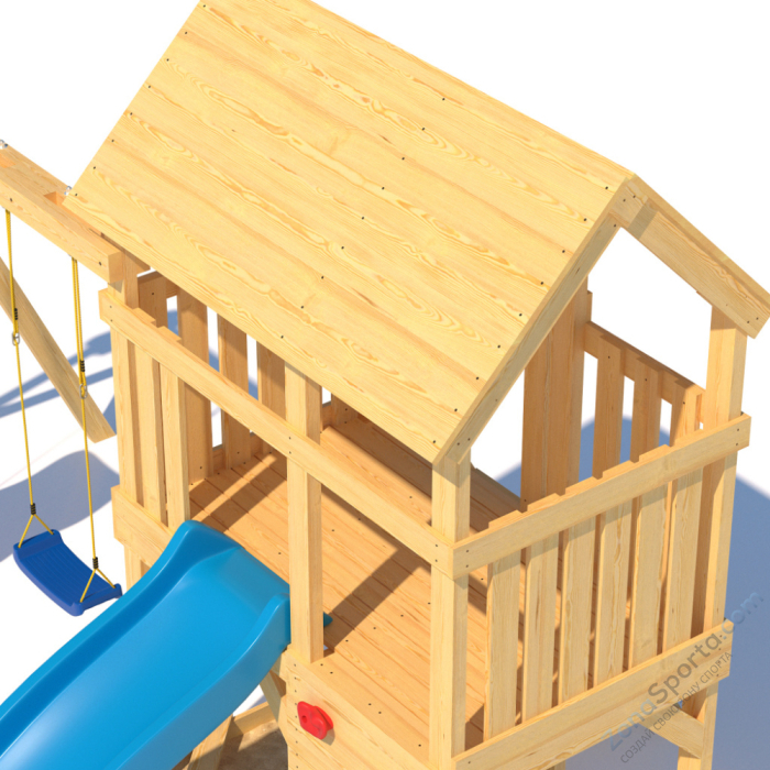 Детская площадка CustWood Scout S3+ с деревянной крышей  Детская площадка CustWood Scout S3+ с деревянной крышей