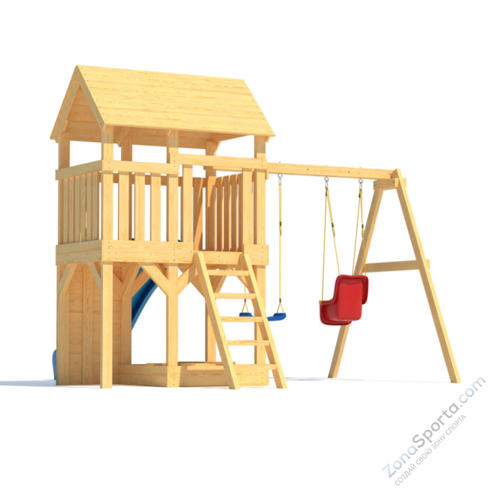 Детская площадка CustWood Scout S3+ с деревянной крышей  Детская площадка CustWood Scout S3+ с деревянной крышей