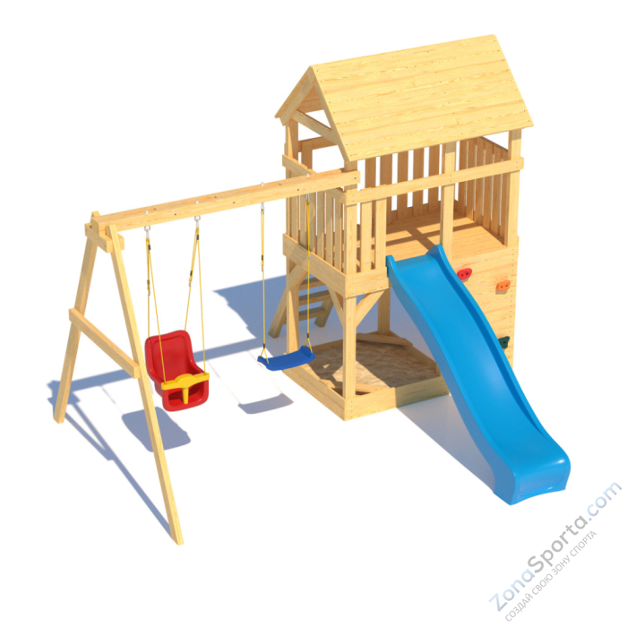 Детская площадка CustWood Scout S3+ с деревянной крышей  Детская площадка CustWood Scout S3+ с деревянной крышей