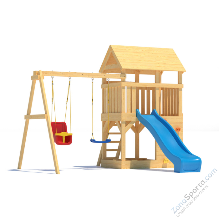 Детская площадка CustWood Scout S3+ с деревянной крышей  Детская площадка CustWood Scout S3+ с деревянной крышей