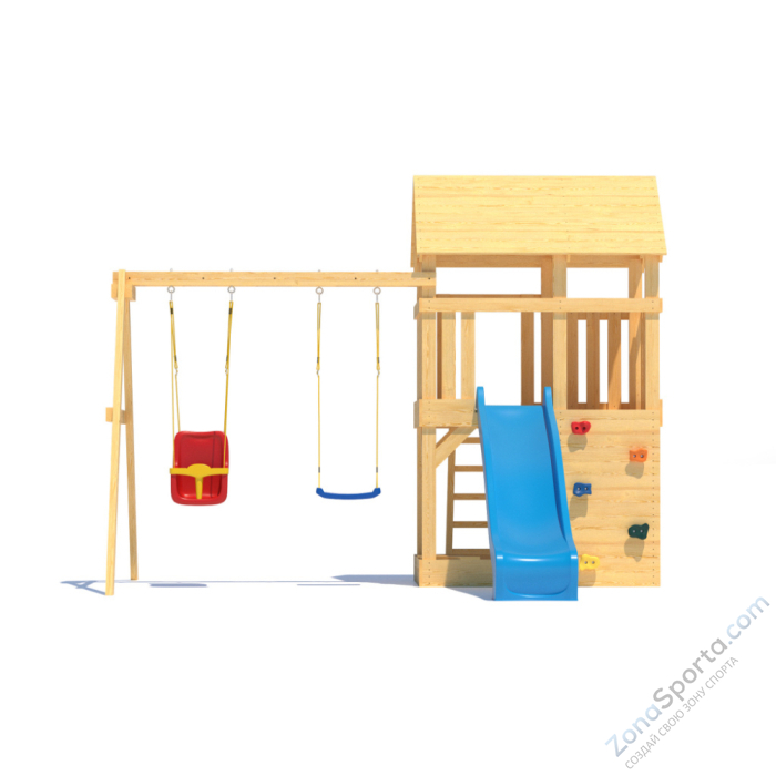 Детская площадка CustWood Scout S3+ с деревянной крышей  Детская площадка CustWood Scout S3+ с деревянной крышей