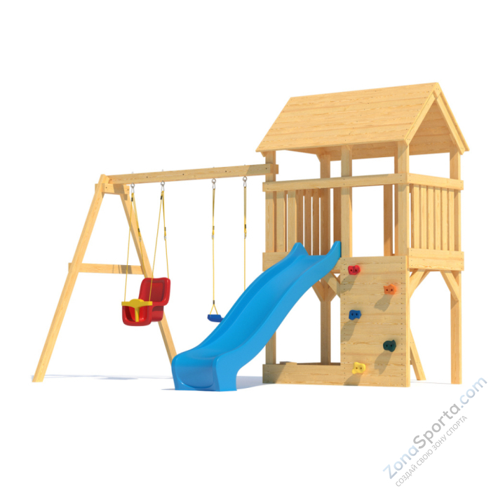 Детская площадка CustWood Scout S3+ с деревянной крышей  Детская площадка CustWood Scout S3+ с деревянной крышей