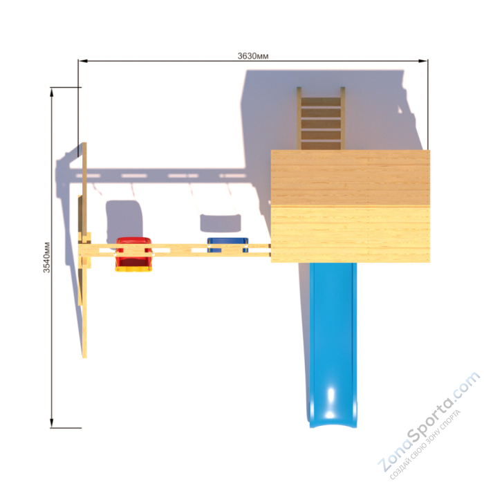 Детская площадка CustWood Scout S3+ с деревянной крышей  Детская площадка CustWood Scout S3+ с деревянной крышей