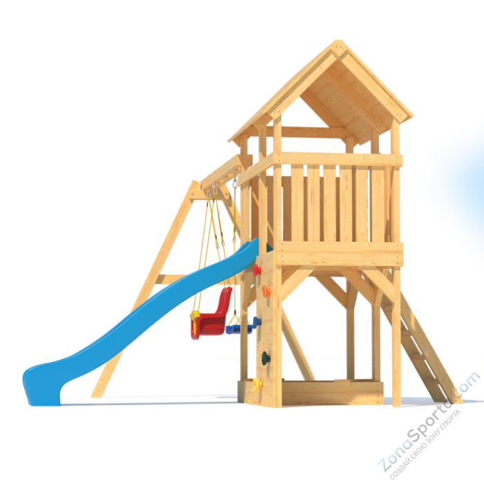 Детская площадка CustWood Scout S3+ с деревянной крышей  Детская площадка CustWood Scout S3+ с деревянной крышей