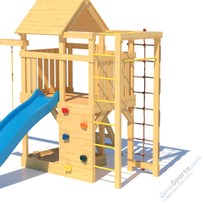 Детская площадка CustWood Scout S4 с деревянной крышей  Детская площадка CustWood Scout S4 с деревянной крышей