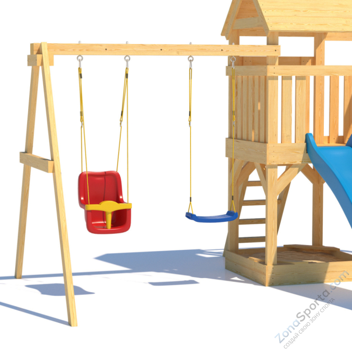 Детская площадка CustWood Scout S4 с деревянной крышей  Детская площадка CustWood Scout S4 с деревянной крышей
