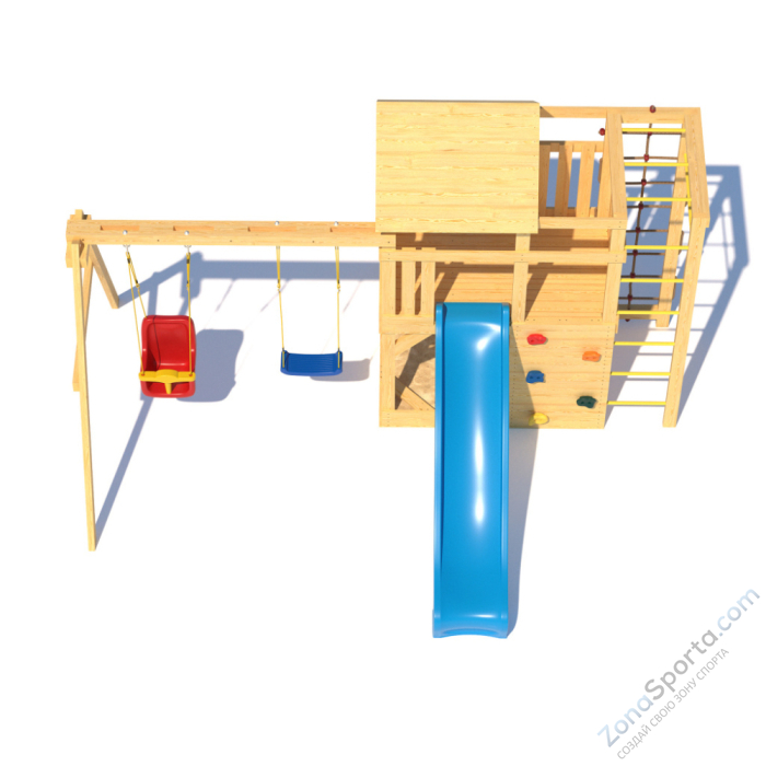 Детская площадка CustWood Scout S4 с деревянной крышей  Детская площадка CustWood Scout S4 с деревянной крышей