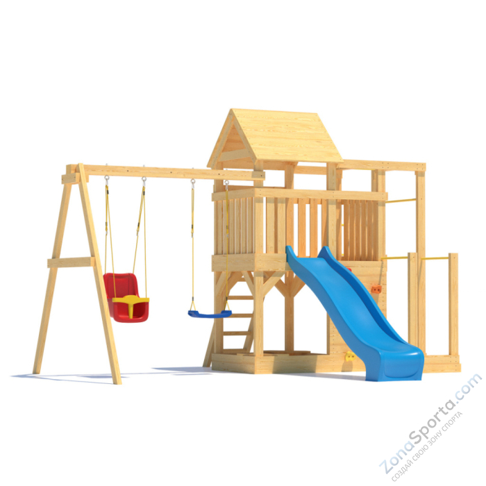 Детская площадка CustWood Scout S5 с деревянной крышей  Детская площадка CustWood Scout S5 с деревянной крышей