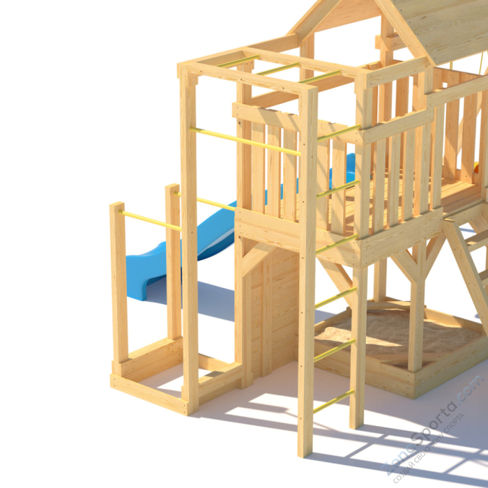 Детская площадка CustWood Scout S5 с деревянной крышей  Детская площадка CustWood Scout S5 с деревянной крышей