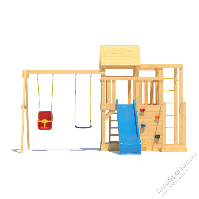 Детская площадка CustWood Scout S5 с деревянной крышей  Детская площадка CustWood Scout S5 с деревянной крышей