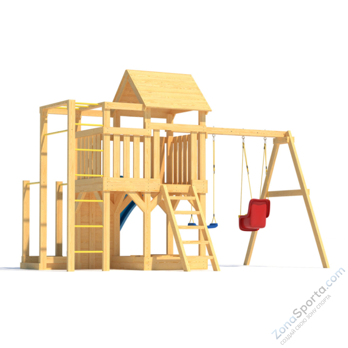 Детская площадка CustWood Scout S5 с деревянной крышей  Детская площадка CustWood Scout S5 с деревянной крышей