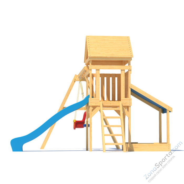 Детская площадка CustWood Scout S6 с деревянной крышей Детская площадка CustWood Scout S6 с деревянной крышей