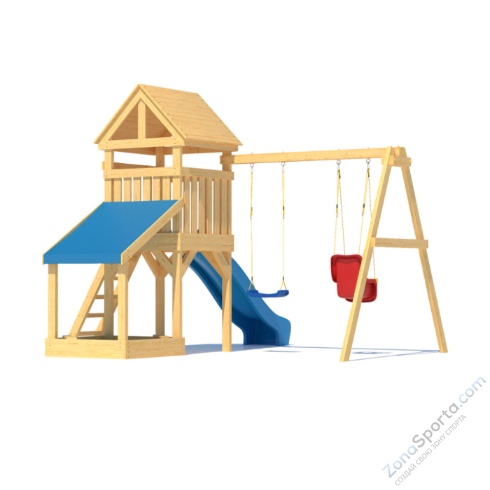 Детская площадка CustWood Scout S6 с деревянной крышей Детская площадка CustWood Scout S6 с деревянной крышей