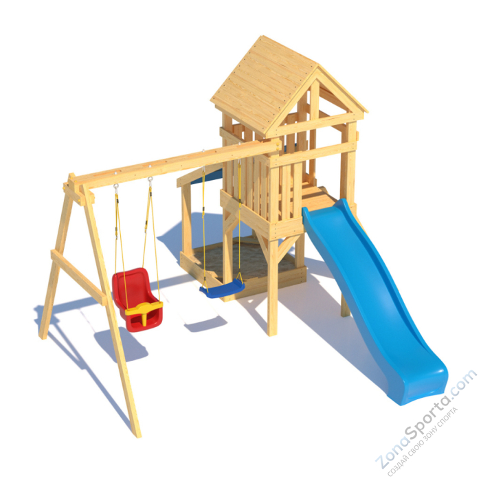 Детская площадка CustWood Scout S6 с деревянной крышей Детская площадка CustWood Scout S6 с деревянной крышей