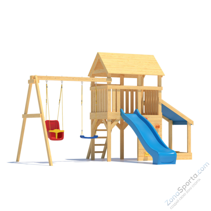 Детская площадка CustWood Scout S7+ с большой деревянной крышей Детская площадка CustWood Scout S7+ с большой деревянной крышей