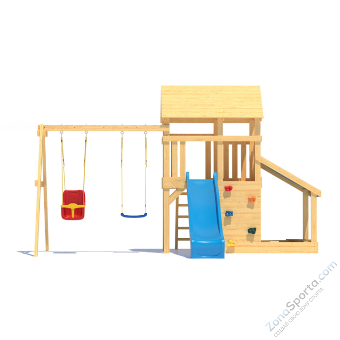 Детская площадка CustWood Scout S7+ с большой деревянной крышей Детская площадка CustWood Scout S7+ с большой деревянной крышей