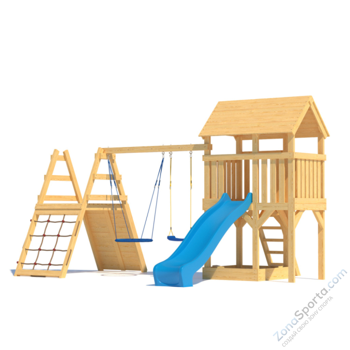 Детская площадка CustWood Scout S8+ с большой деревянной крышей Детская площадка CustWood Scout S8+ с большой деревянной крышей