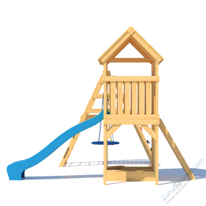 Детская площадка CustWood Scout S8+ с большой деревянной крышей Детская площадка CustWood Scout S8+ с большой деревянной крышей