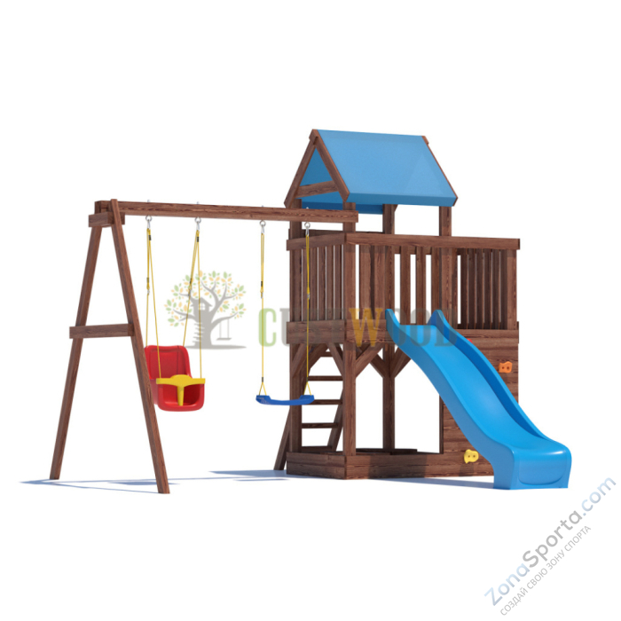Детская деревянная игровая площадка для улицы дачи CustWood Scout SC3 Детская деревянная игровая площадка для улицы дачи CustWood Scout SC3