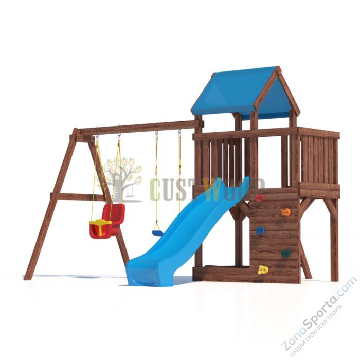 Детская деревянная игровая площадка для улицы дачи CustWood Scout SC3 Детская деревянная игровая площадка для улицы дачи CustWood Scout SC3