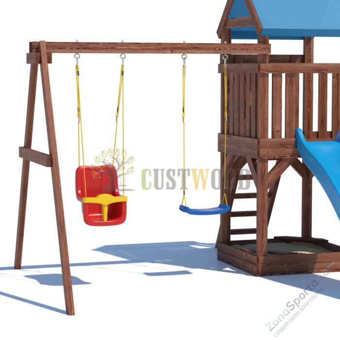 Детская деревянная игровая площадка для улицы дачи CustWood Scout SC3 Детская деревянная игровая площадка для улицы дачи CustWood Scout SC3