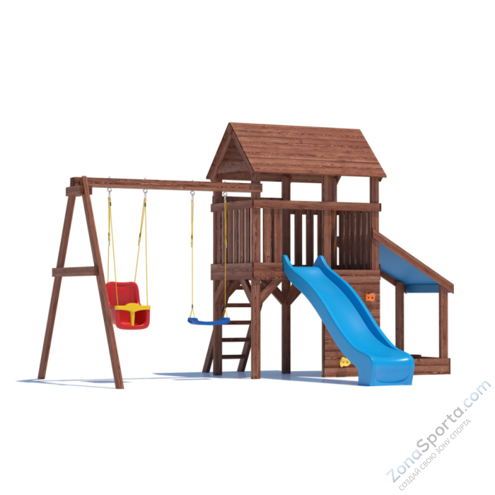 Детская площадка CustWood Scout SC7+ с большой деревянной крышей Детская площадка CustWood Scout SC7+ с большой деревянной крышей