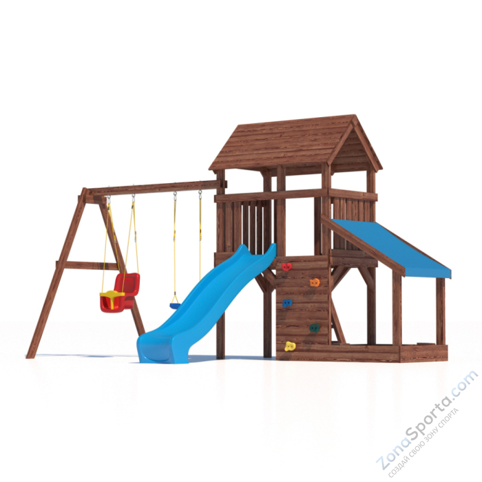 Детская площадка CustWood Scout SC7+ с большой деревянной крышей Детская площадка CustWood Scout SC7+ с большой деревянной крышей